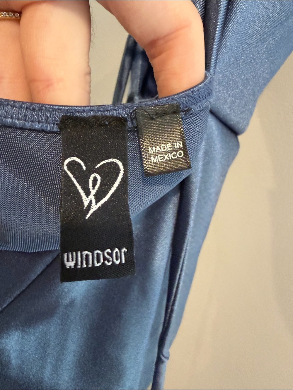 Windsor Satin Slip Dress in Navy Blue